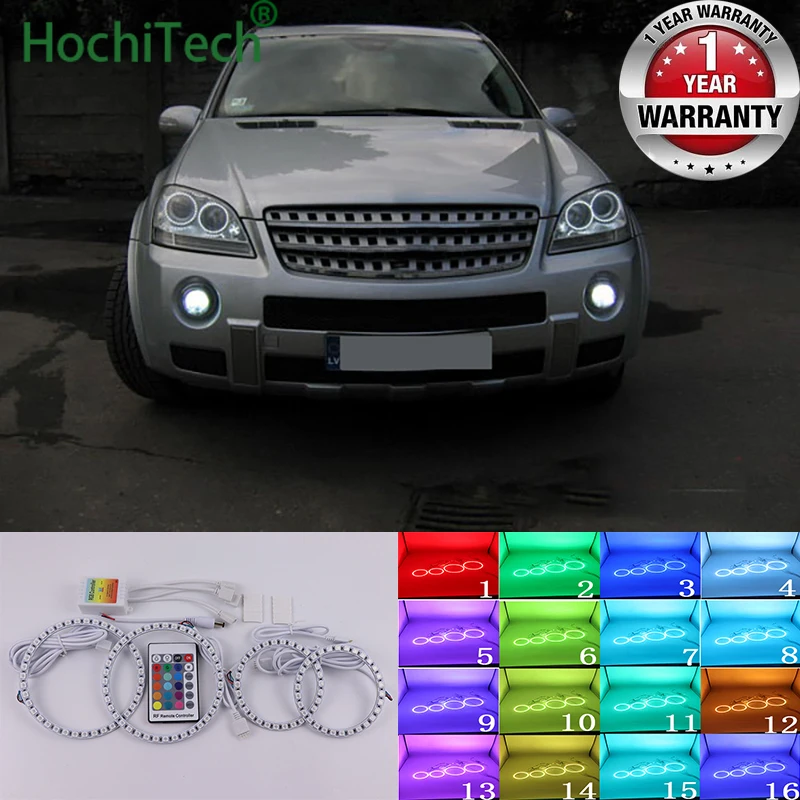 

Для Mercedes Benz M Class W164 2006 2007 высокое качество многоцветные глаза ангела светодиодные RGB фары гало кольцо набор RF пульт дистанционного управления