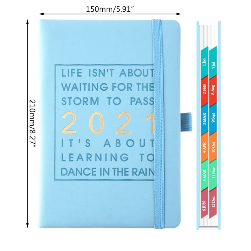 

Agenda 2021 Jan-Dec English Language Notebook A5 Leather Soft Cover School Planner Efficiency Journal
