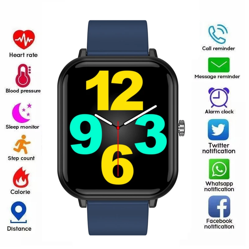 

Смарт-часы для мужчин и женщин, фитнес-трекер с пульсометром, часы с Bluetooth, совместимые с вызовами, водонепроницаемые спортивные Смарт-часы, ...