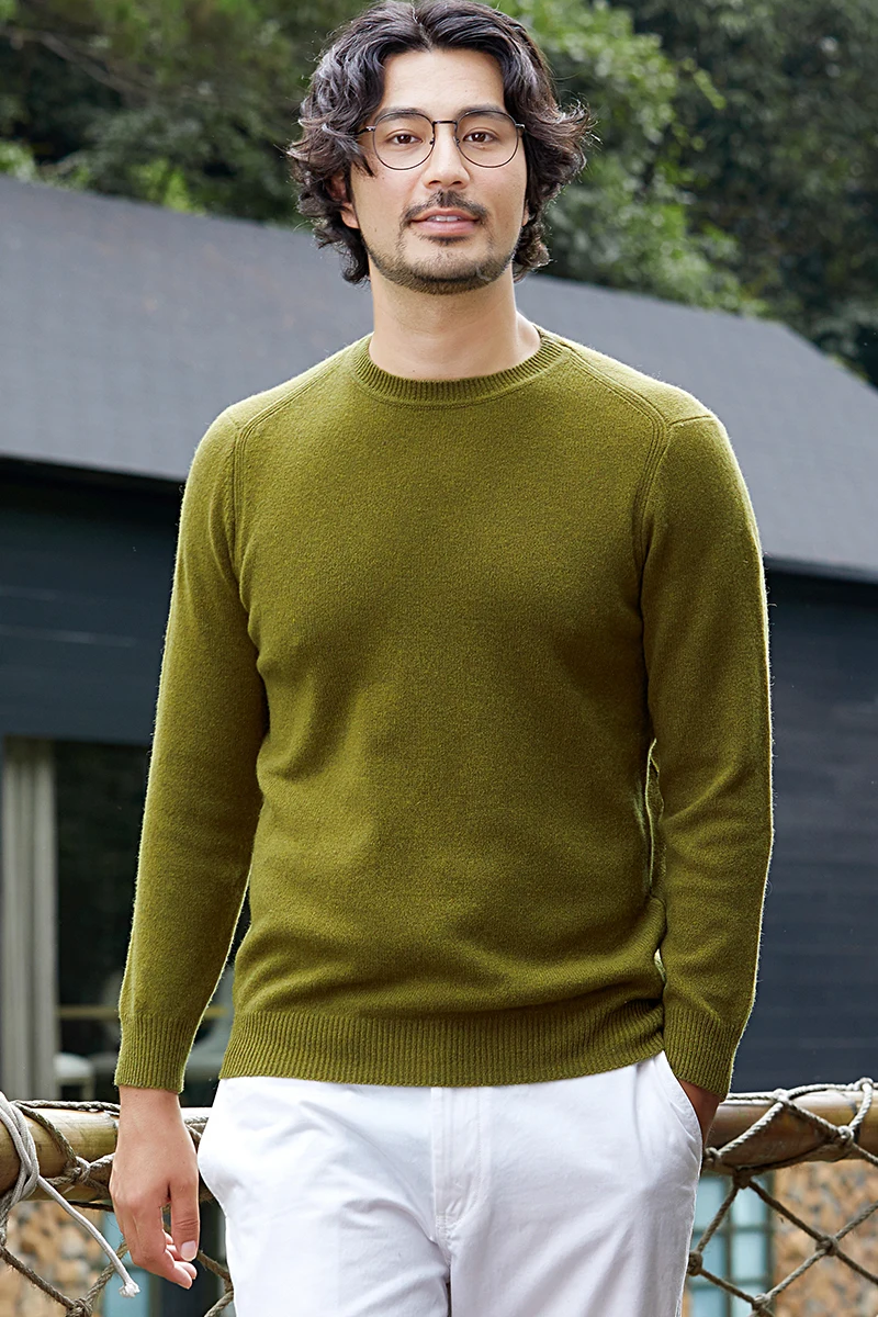 Zhili Men's Ribbed Hem&Sleeves Winter Wool Sweater with Mock Neck