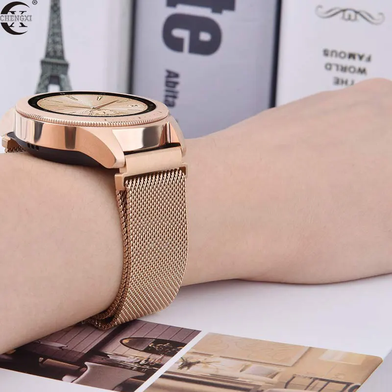 Горячая Миланская петля браслет из нержавеющей стали ремешок для samsung gear S3 S2 Galaxy Watch 46 мм 42 мм huawei GT Amazfit GTR 47 мм