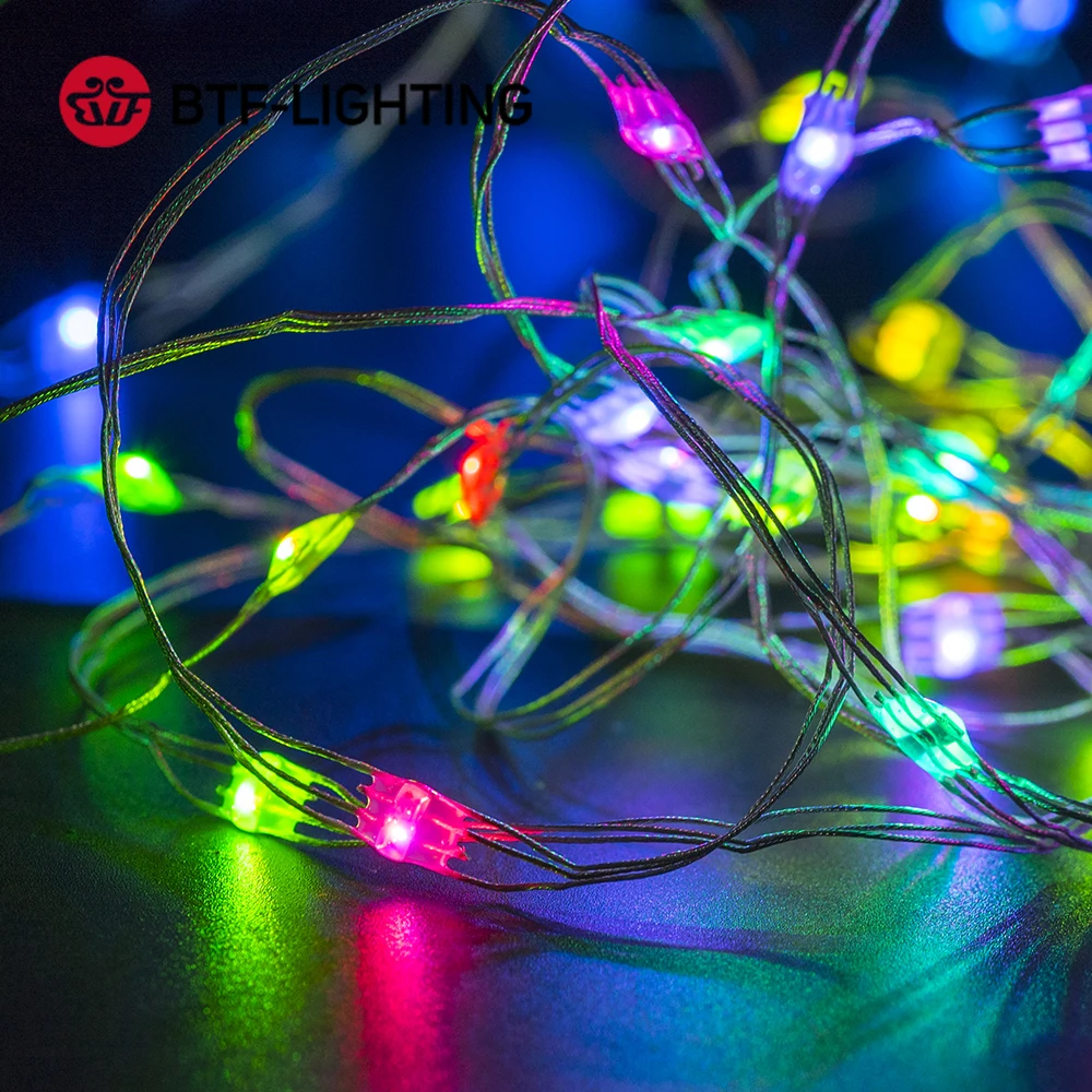 Пиксельная светодиодная RGB лента WS2812B 10 светодиосветодиодный s/m 2 м 5 блок батарей