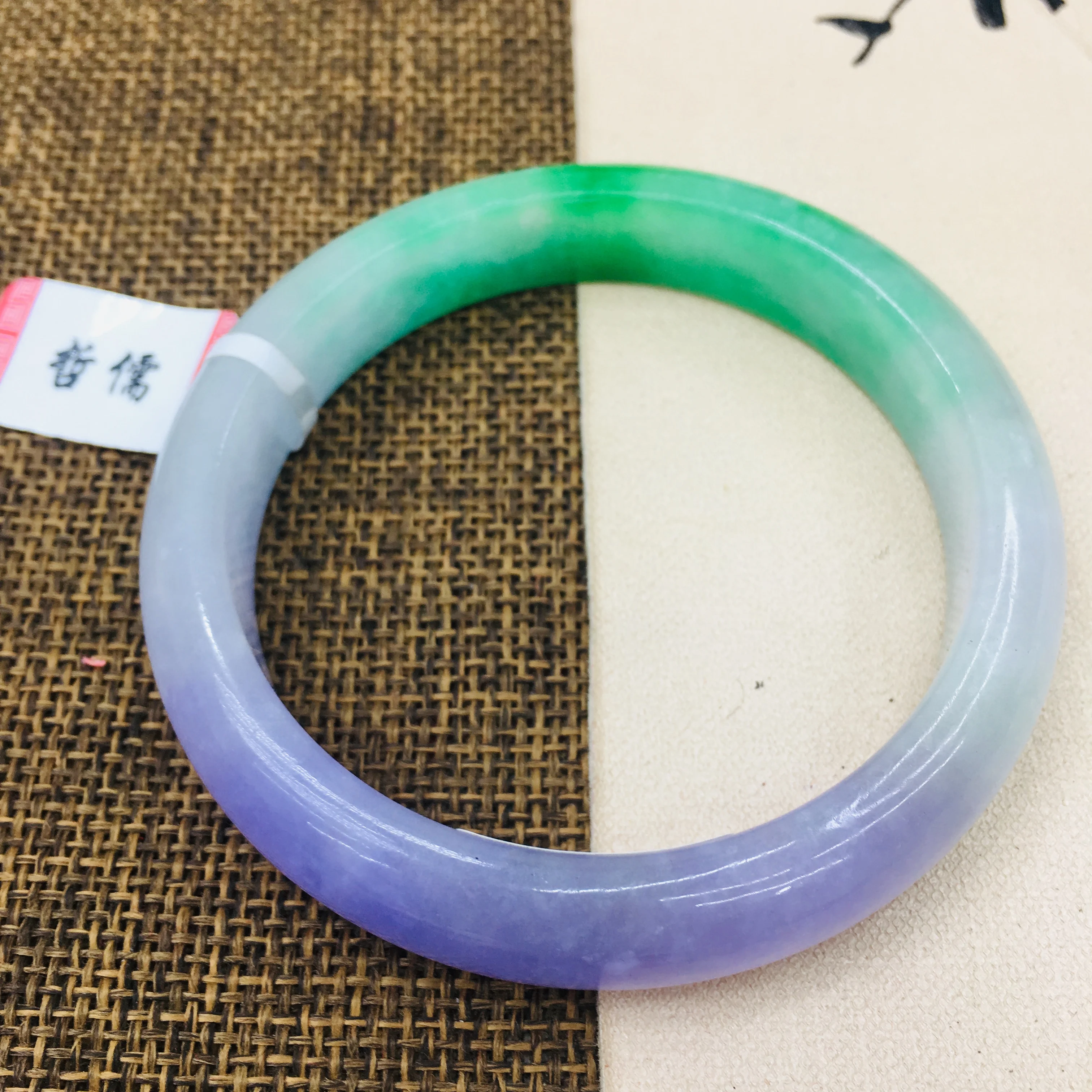 Zheru браслет из натурального жадеита натуральный светильник фиолетовый + зеленый