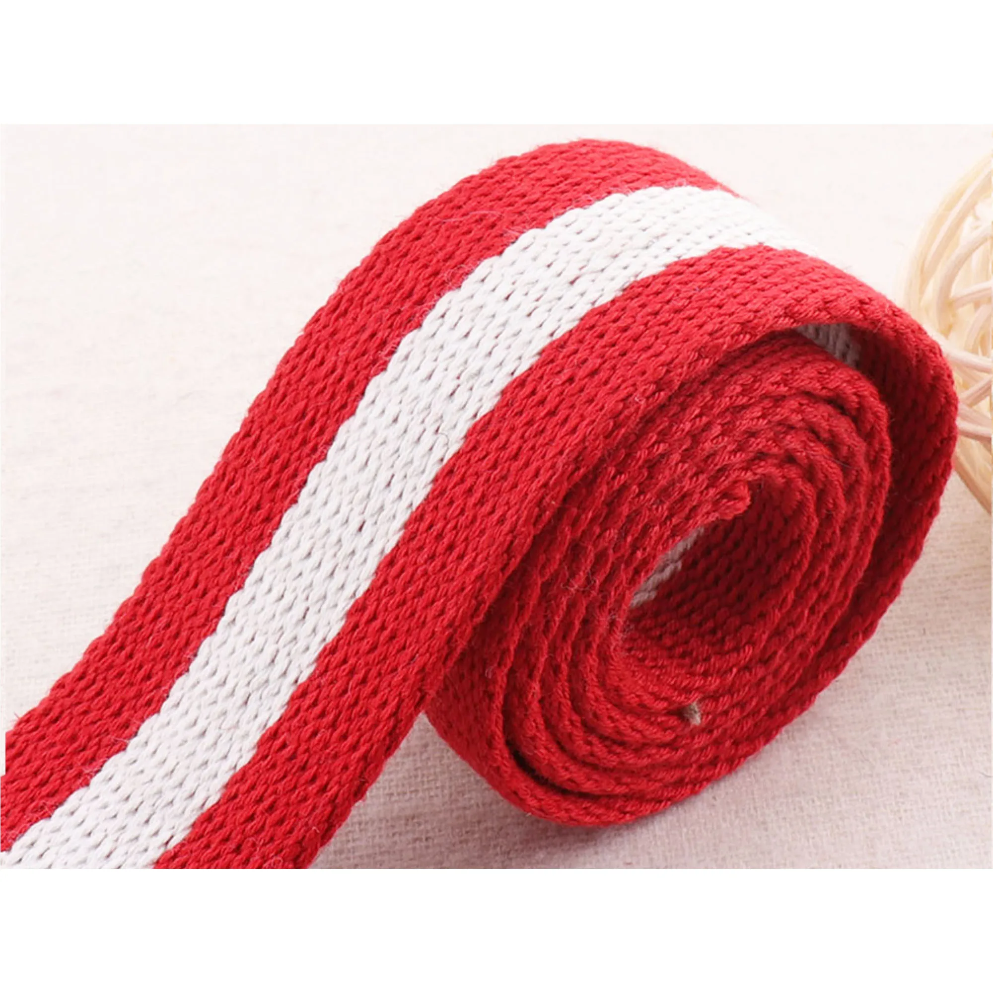 Тяжелая тканевая сумка с ремнем 1 5 дюймовая в красно белую полоску из хлопка