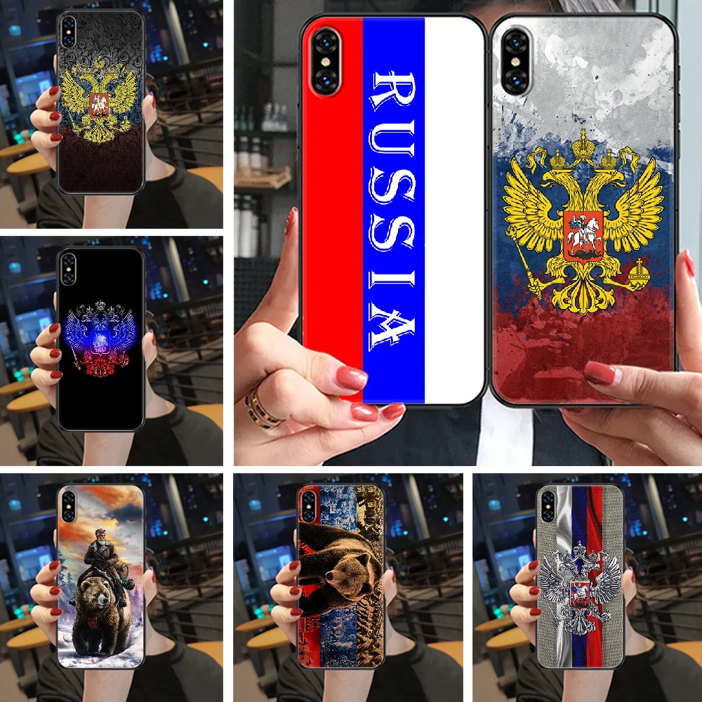 Чехол для телефона с эмблемой флага России корпус корпуса iphone 5 5s se 2 6 6s 7 8 12 mini plus X