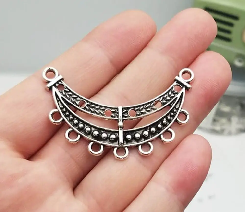 8 шт./лот-49x18 мм, соединитель chams, подвески-соединители для ожерелья с античным посеребренным покрытием, товары для творчества, аксессуары для ювелирных изделий