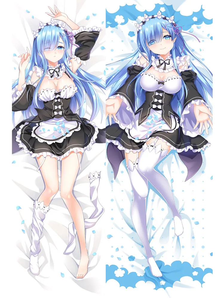 

GZMM Anime Re Zero Rem Ram Emilia Dakimakura Pillow Case Hugging Body Pillowcase DIY Custom Throw Cushion Pillow Cover