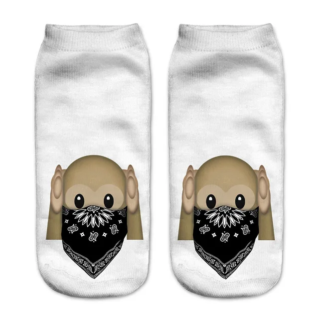 5 Модные Милые 3D Носки с рисунком крутой обезьяны Sox женские носки Chaussette Animal Веселая 3D-печать носки до лодыжки унисекс художественные носки - Цвет: 5