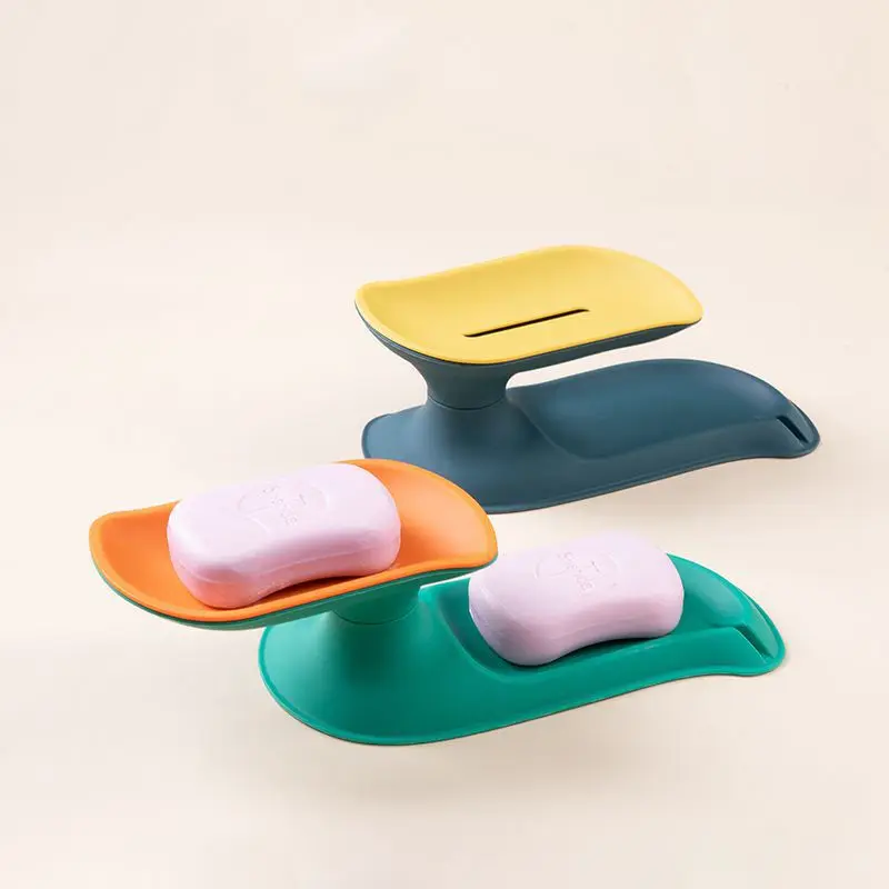 Portable Soap Dishes Nordic Double-layer Storage Drain Soap Box Rotating Box Bathroom Soap Storage Rack Organizer Dropshipping