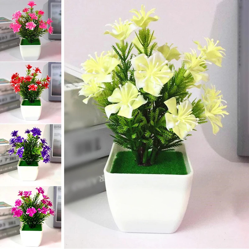 

1* Mini Simulated Blossom Bonsai Artificial Flower Plant Home Office Decoration
