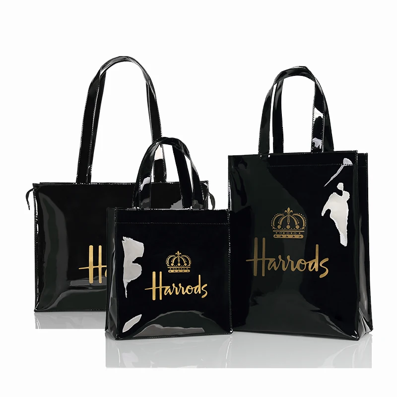 

3 PCS Set London Style PVC Reusable Shopping Bag Women's Bag Eco Friendly Signature Shopper Bag Waterproof Handbag Shoulder Bag