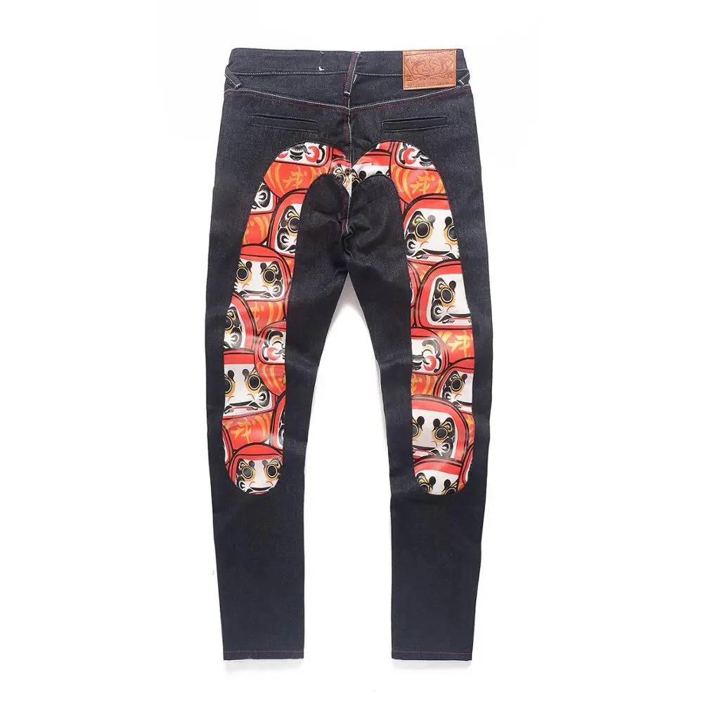 Новинка года; модные повседневные мужские Джинсы Evisu наивысшего качества в стиле хип-хоп с вышивкой; Аутентичные Мужские дышащие прямые брюки - Цвет: Синий