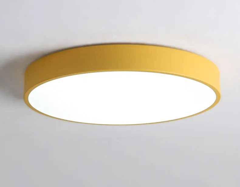 Yellow Frame Современные светодиодные люстры из металла Ceiing люстра светильник ing гостиная спальня кухня Lampara deco techo светильник, светильники - Цвет абажура: Yellow Frame