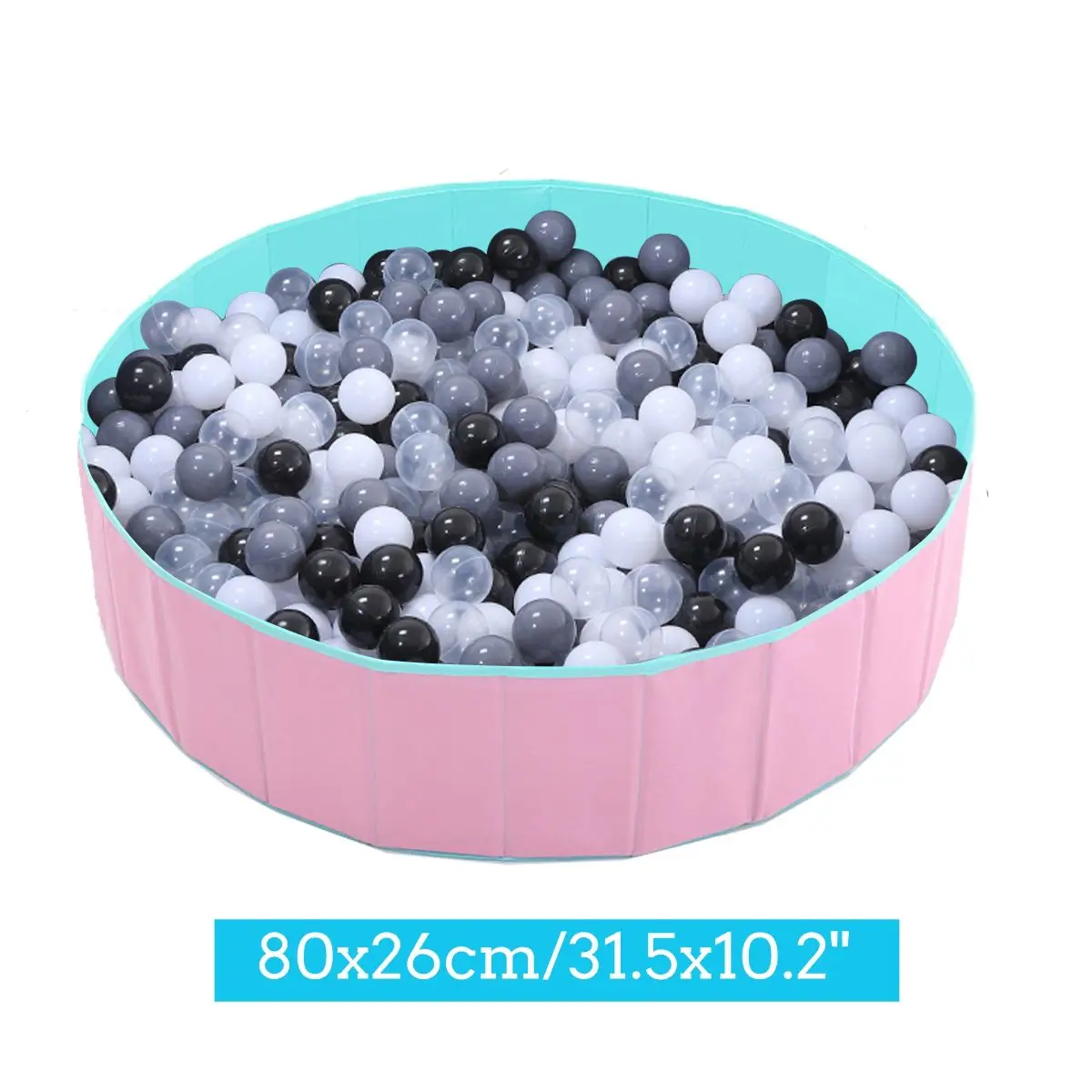 PinkGreen ball 80x26 Детский манеж, блестящий мяч, ямы, складной мяч, бассейн, 100 шт, Океанский шар, игрушка, моющийся, складной забор, 3 размера - Цвет: PinkGreen ball 80x26