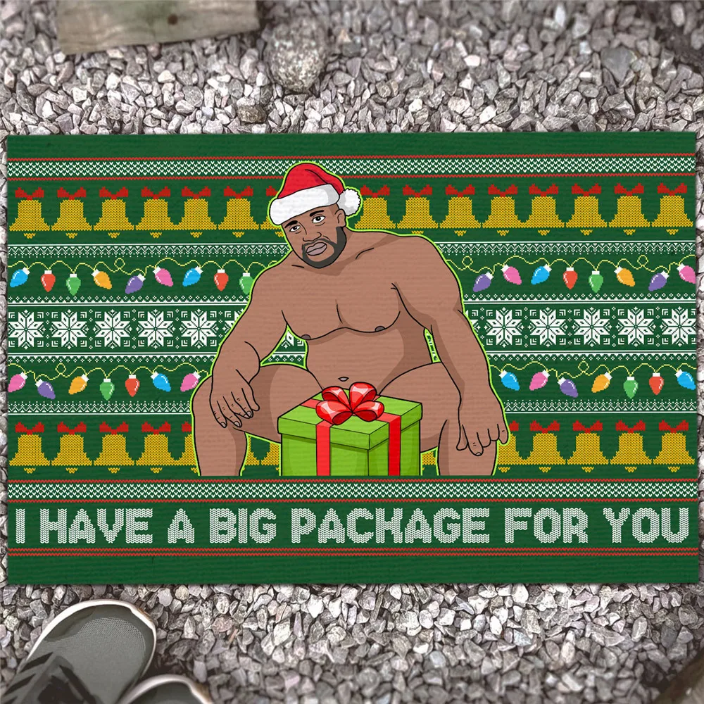 

CLOOCL Festival Carpet 3D Graphic Barry Wood I Have A Big Package for You Ugly Christmas Funny Doormats Indoor Mats Dropshipping