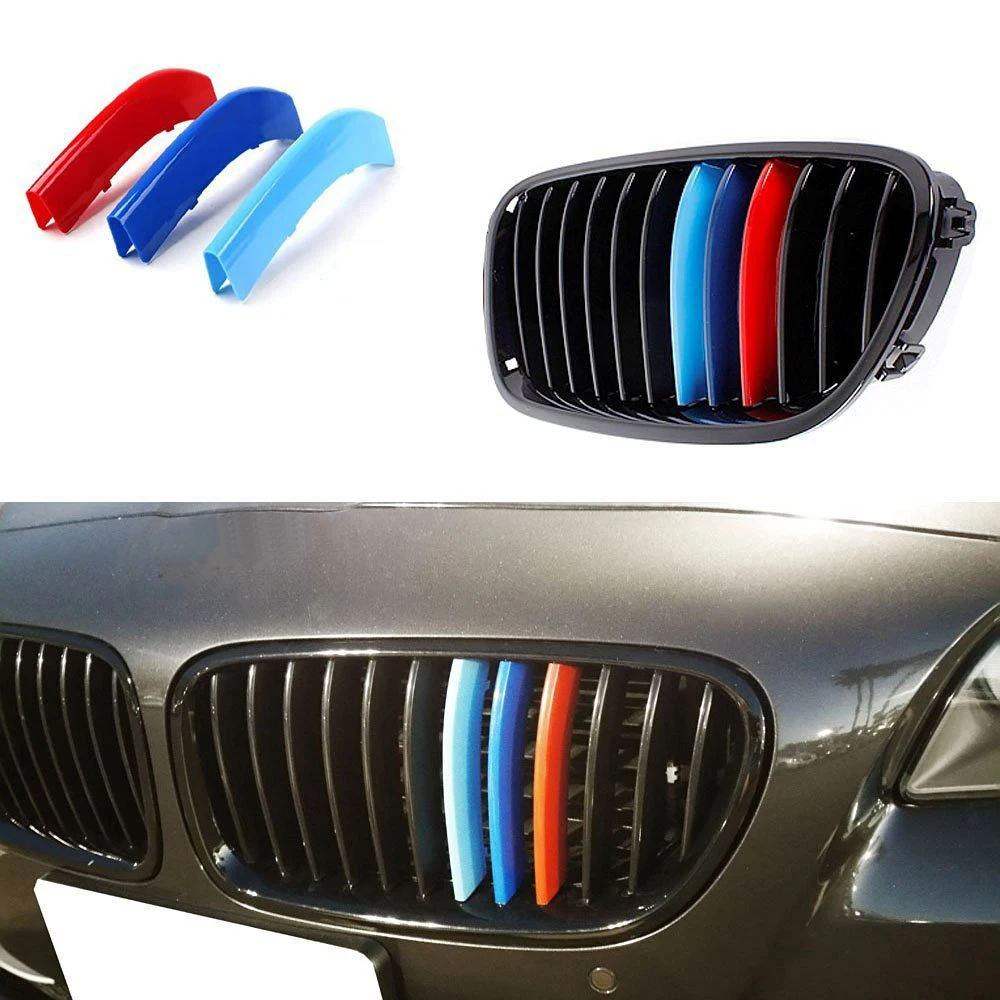 3 Цвет гриль вставные планки решетка пряжкой подходит 12 балки решетки для BMW 5