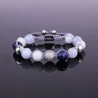 high quality new design natural stone purple blue stone beads bracelet for women