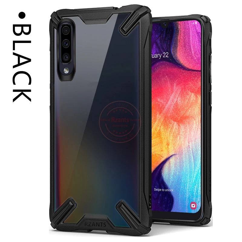 Black Военный противоударный чехол с подушкой безопасности для samsung Galaxy A50/A50S/A30S прозрачный акриловый+ ТПУ защитный чехол - Цвет: Black