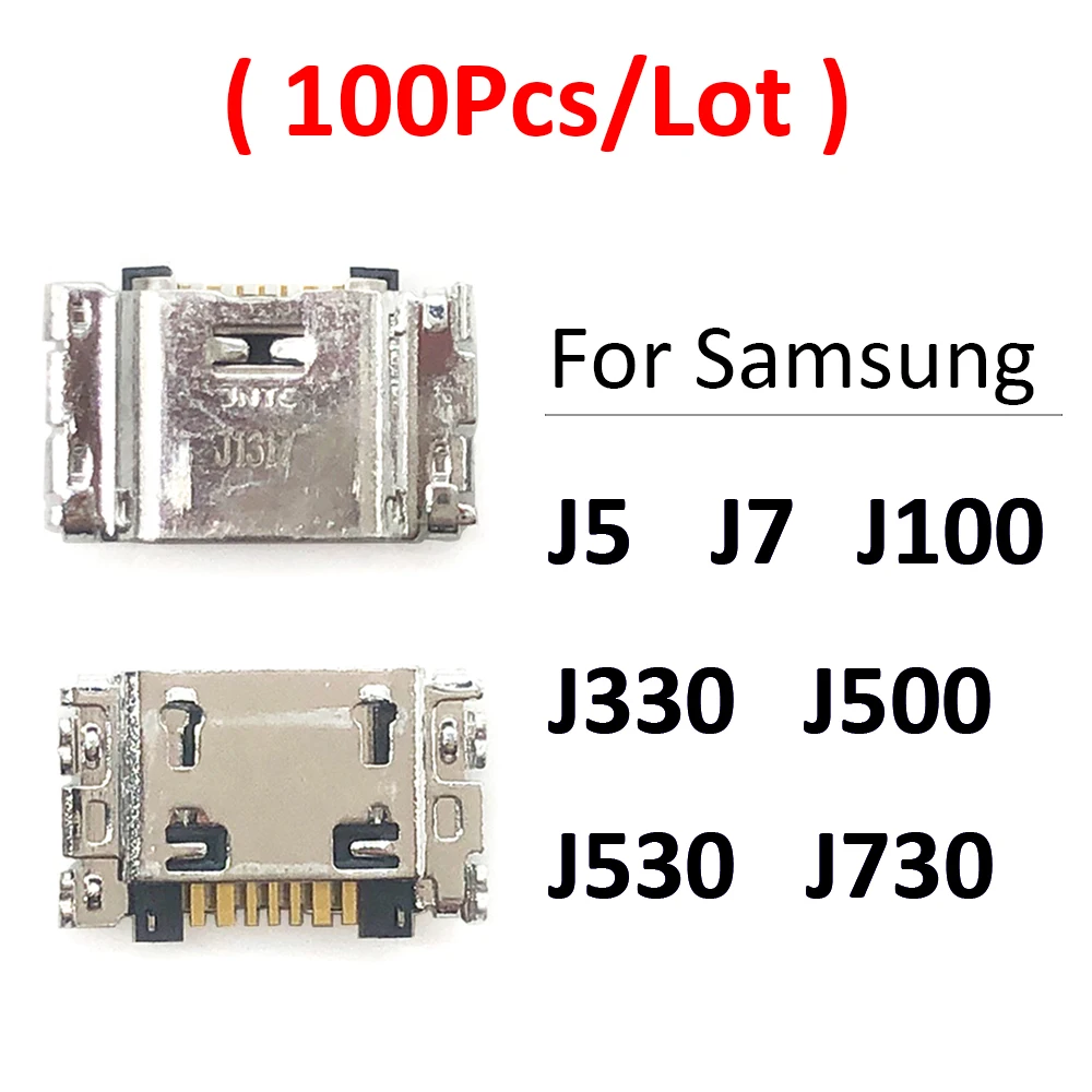 

100Pcs/Lot, Micro Mini USB jack socket connector charger Charging Port For Samsung J1 J5 J7 J330 J530 J730 J1 J100 J500