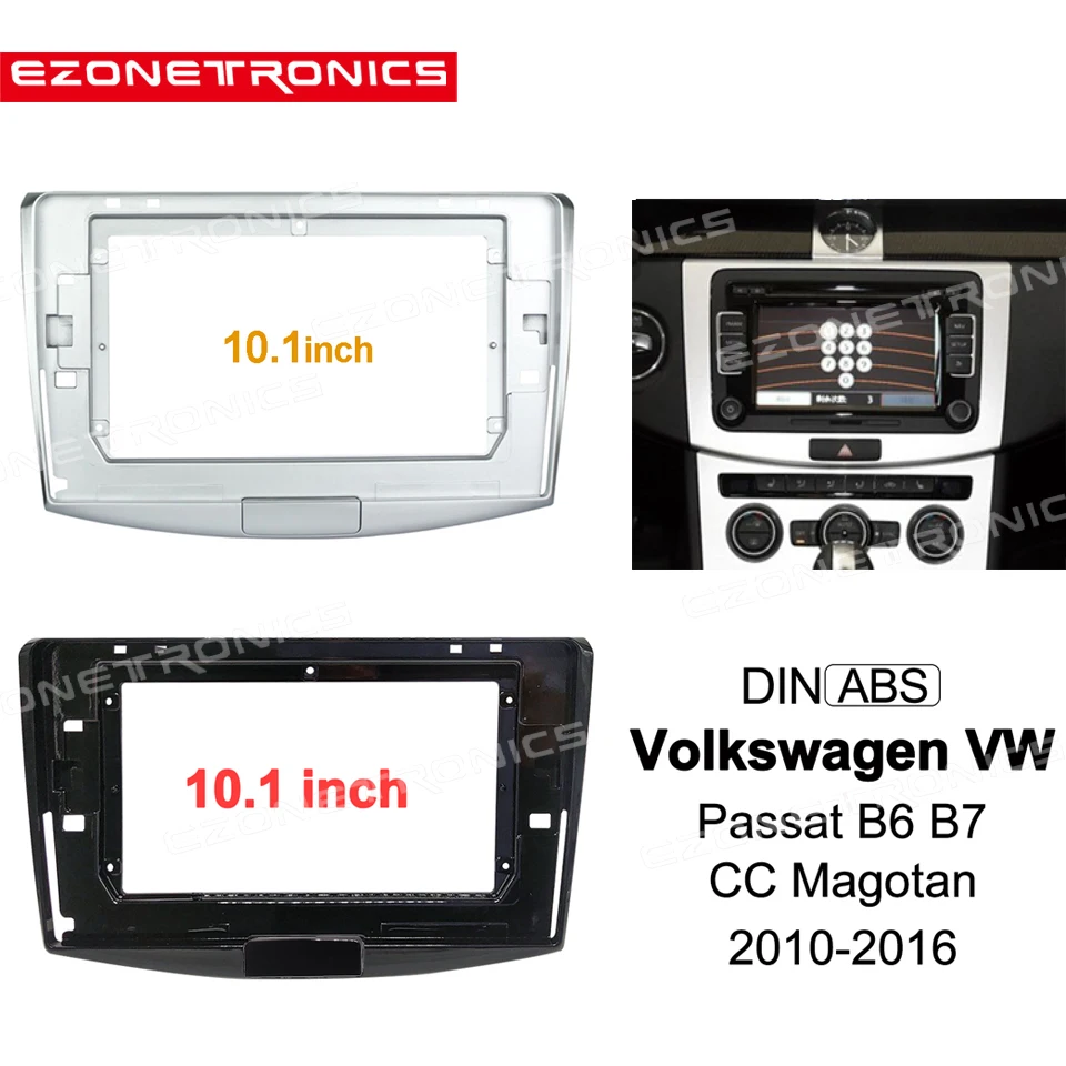 

2Din Car DVD Frame Audio Fitting Adaptor Dash Trim Facia Panel 10.1inch For Volkswagen Passat B6 B7 CC Magotan 2010-2016 Radio