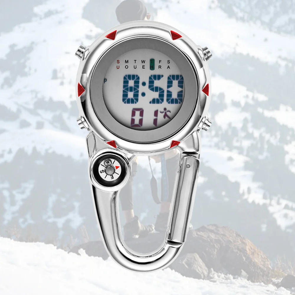 

1pc Multi-purpose Clip-on Watch Stainless Steel Watch for Outdoor Indoor
