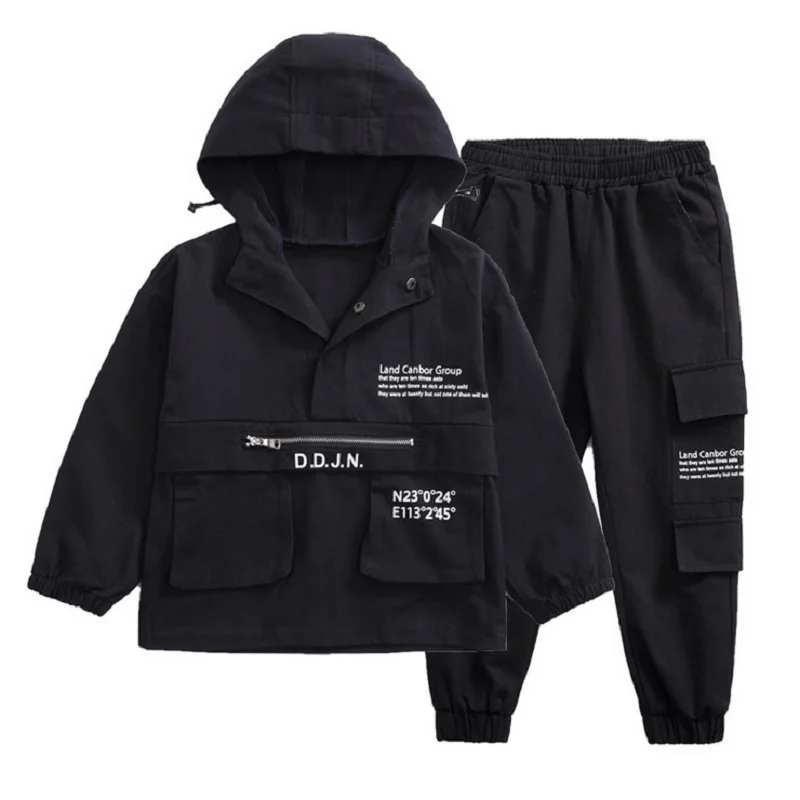 

Spring Autumn Children's Clothes Boys Sets Sport Letter Loose Casual Hoodies + Pants 2pcs Kids Clothes Tracksuit Set For Boys