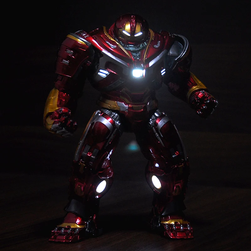 disney the avengers iron man glowing anti hulk armor model super hero action figure collection model statue toys for childrens free global shipping