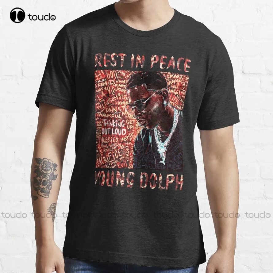

Young Dolph - Rest In Peace T-Shirt Brown T Shirt Custom Aldult Teen Unisex Digital Printing Tee Shirt Xs-5Xl Cotton Women Men