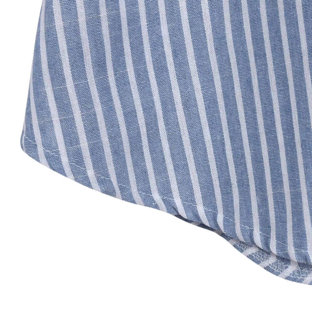 

Moda A Righe Rivestimento Del Vestito Vestito Per La Gravidanza Maternit blu e bianco della banda verticale camicia di vestito