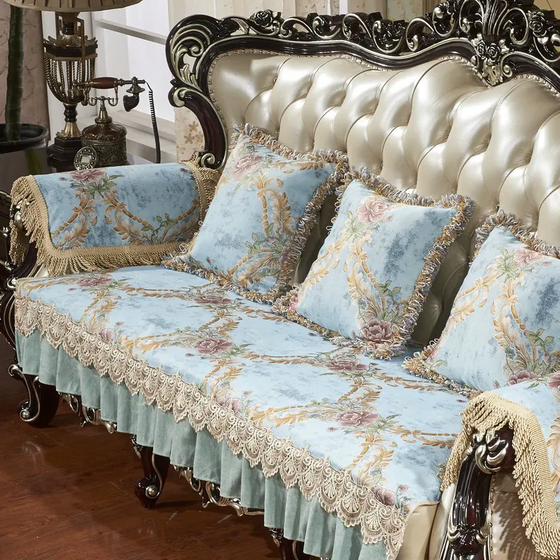 Роскошный жаккардовый чехол для дивана в европейском стиле гостиной