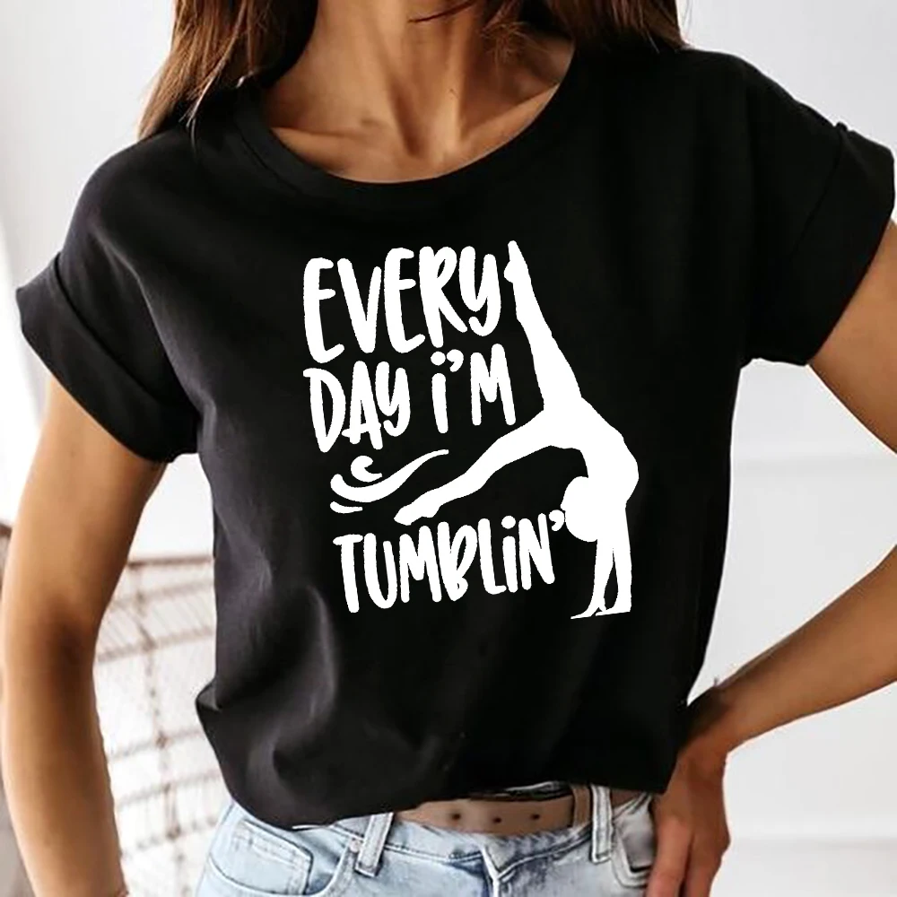 

Love To Dance Women Summer Black T-shirt Fashion Casual Regular Graphic Print Short Sleeve Dancer Tops Female Matching Clothes