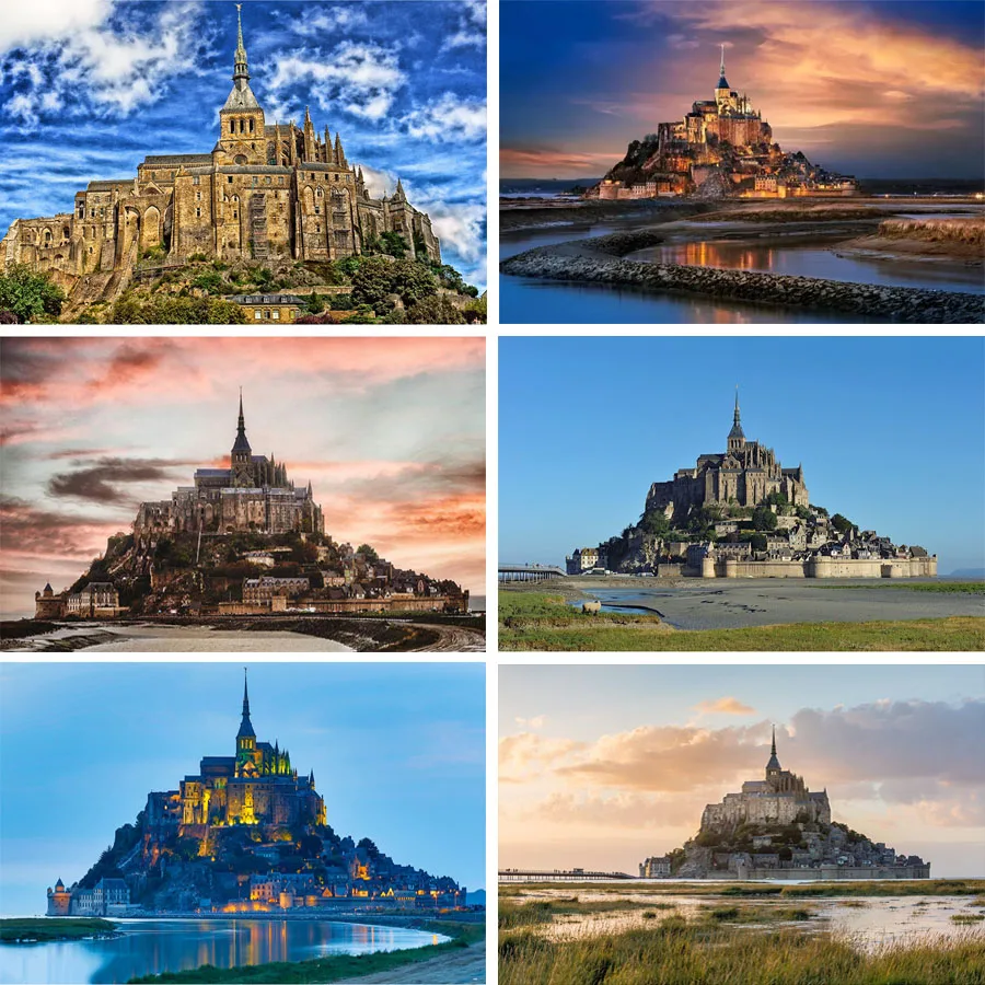 

5D Diy Diamond Painting France Castle Mont-Saint Michel Full Square Diamond Embroidery Cros-Stitch Crystal Mosaic Home Decor