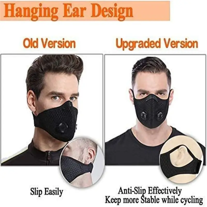 

2Pcs Reusable Dust Mask with Double Breathing Valve Activated Carbon PM2.5 Filte 2XPC