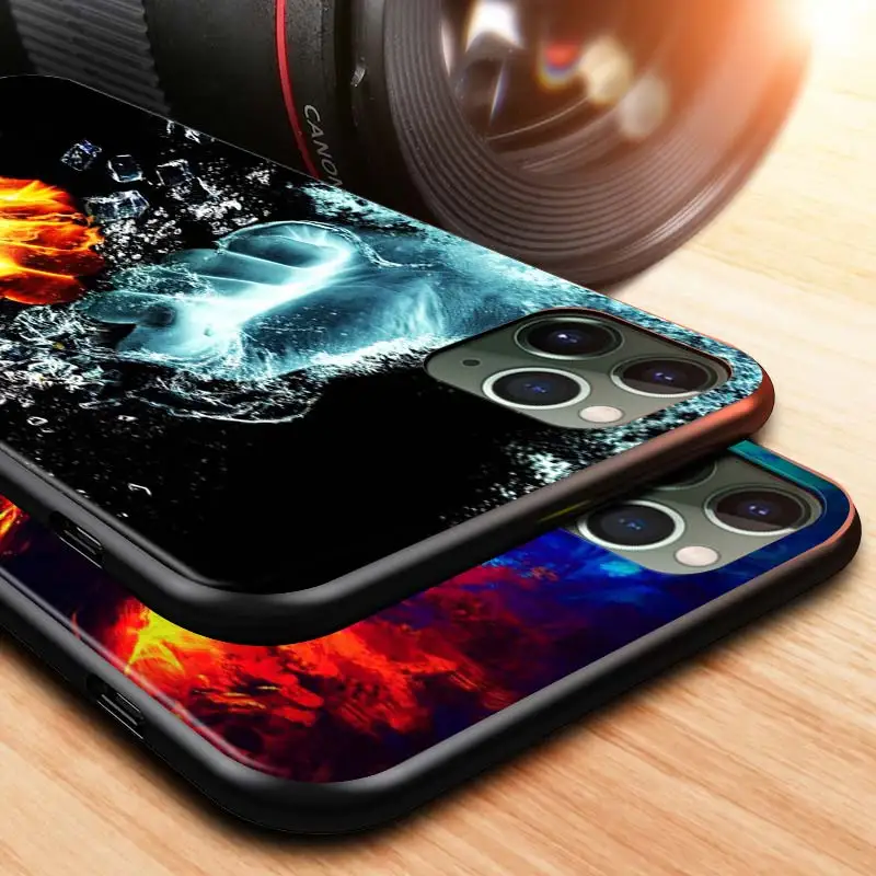 

Flame Beauty Art For Apple iPhone 12 Pro Max Mini 11 Pro XS Max X XR 6S 6 7 8 Plus 5S SE2020 Black Phone Case