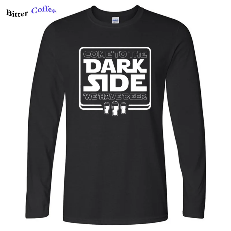 Мужская футболка с длинным рукавом круглым вырезом