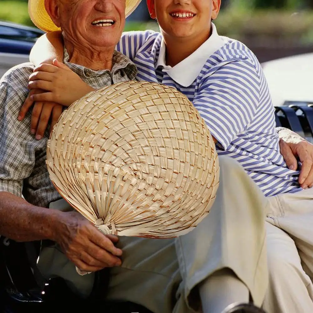 

2020 New Chinese Style Handmade Straw Fan Hand-woven Palm Leaf Hand Fan Summer Cooling Mosquito Repellent Hand Fans Dropship L1