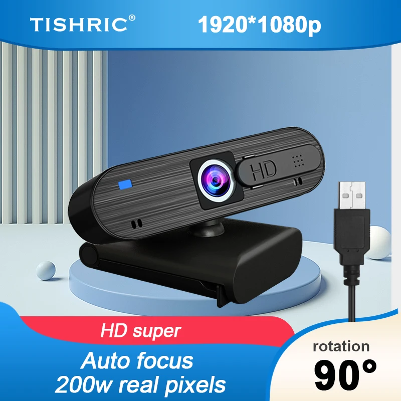 Веб-камера TISHRIC H703 1080P с автофокусом USB 200 Вт Full HD 30 кадров | Компьютеры и офис