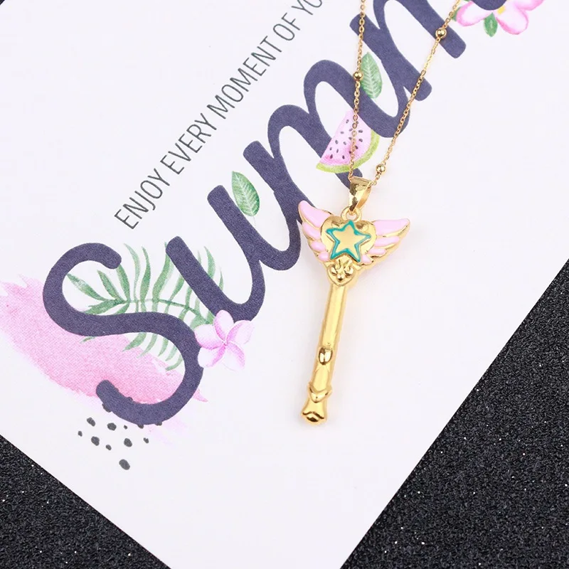 2019 модные розовые красивые девушки Феи бар Вьетнам шакин золотой кулон ожерелья