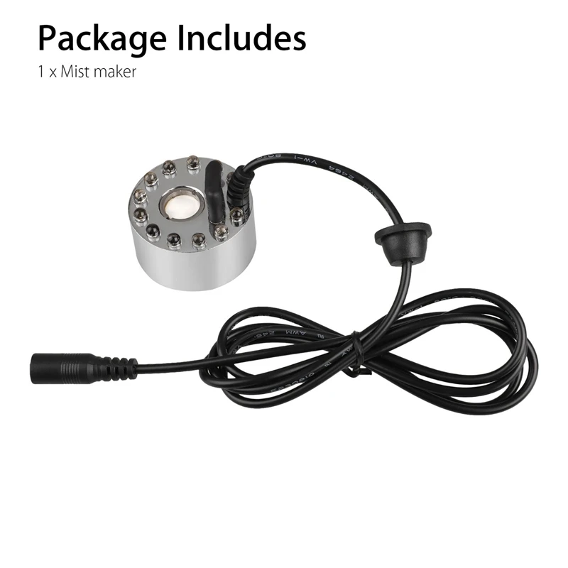 12 Led Lights 20Mm Single Head Ultrasonic Atomizer Air Humidifier Atomizing Lamp Rockery Water Bonsai Fog Fountain | Бытовая техника