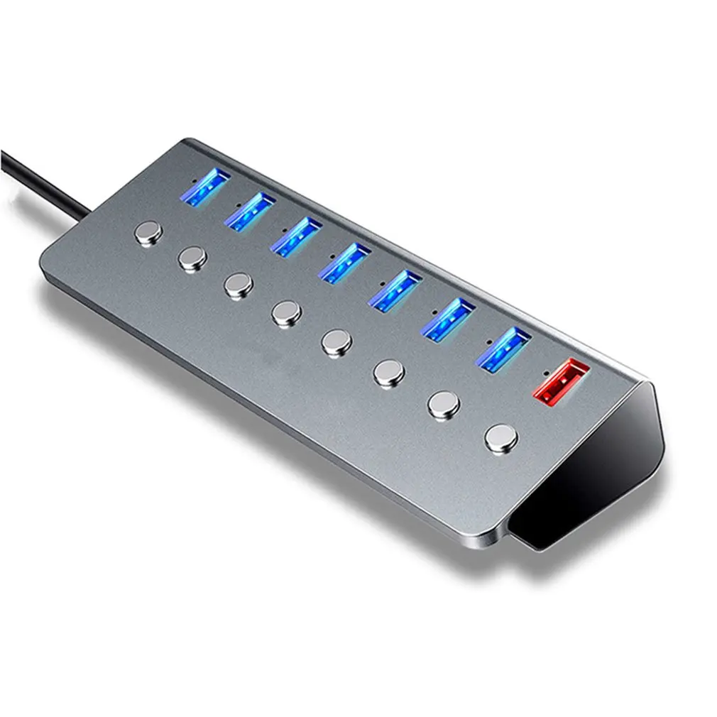 

Высокоскоростной концентратор с 7 портами USB 3,0 для передачи данных и зарядки, независимый коммутатор, контрольный концентратор для Windows Linux