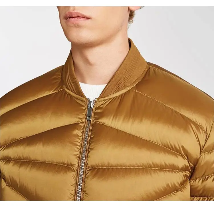 JackJones Для мужчин зимняя куртка Бейсбольным воротником короткая теплая куртка-пуховик 218412507