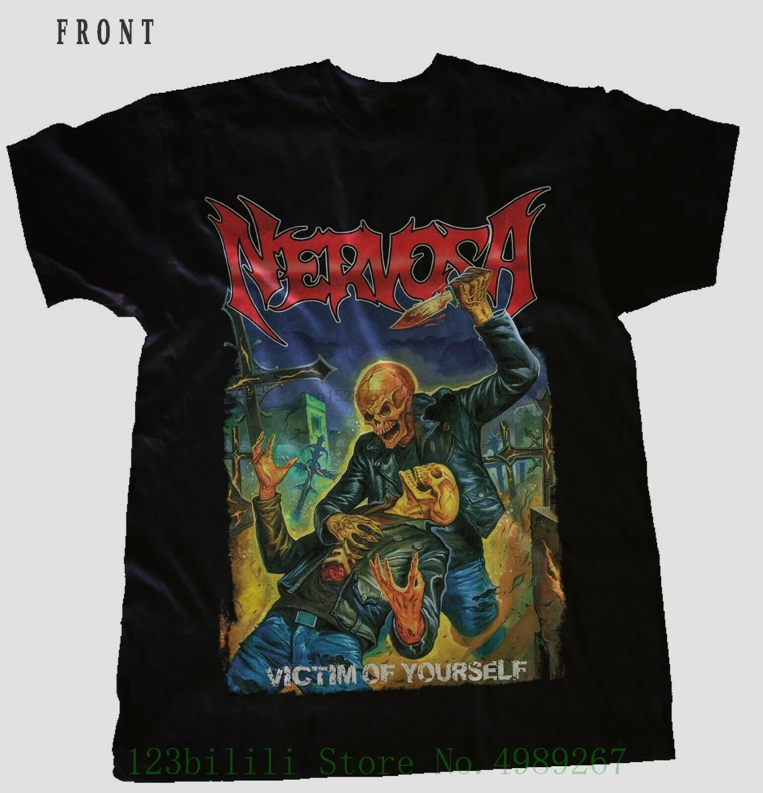 Nervosa-Victim Of Yourself-Thrash Metal Bnad черная футболка Размеры S-3Xl мужские топы крутая с