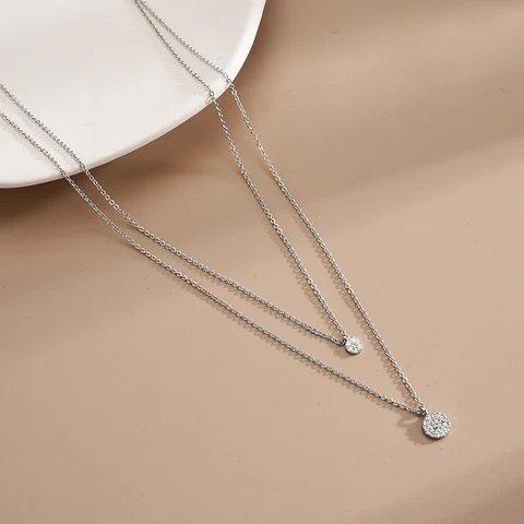 Женское ожерелье из серебра 925 пробы с круглыми подвесками