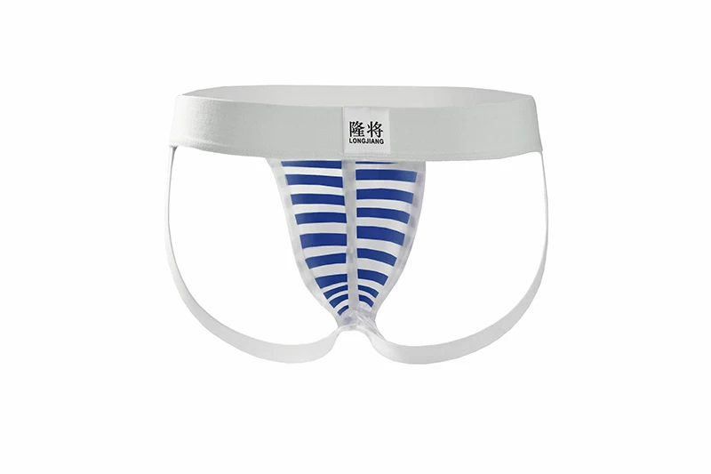 Стринги мужские в полоску бандаж с низкой посадкой х/б стринги бикини открытой
