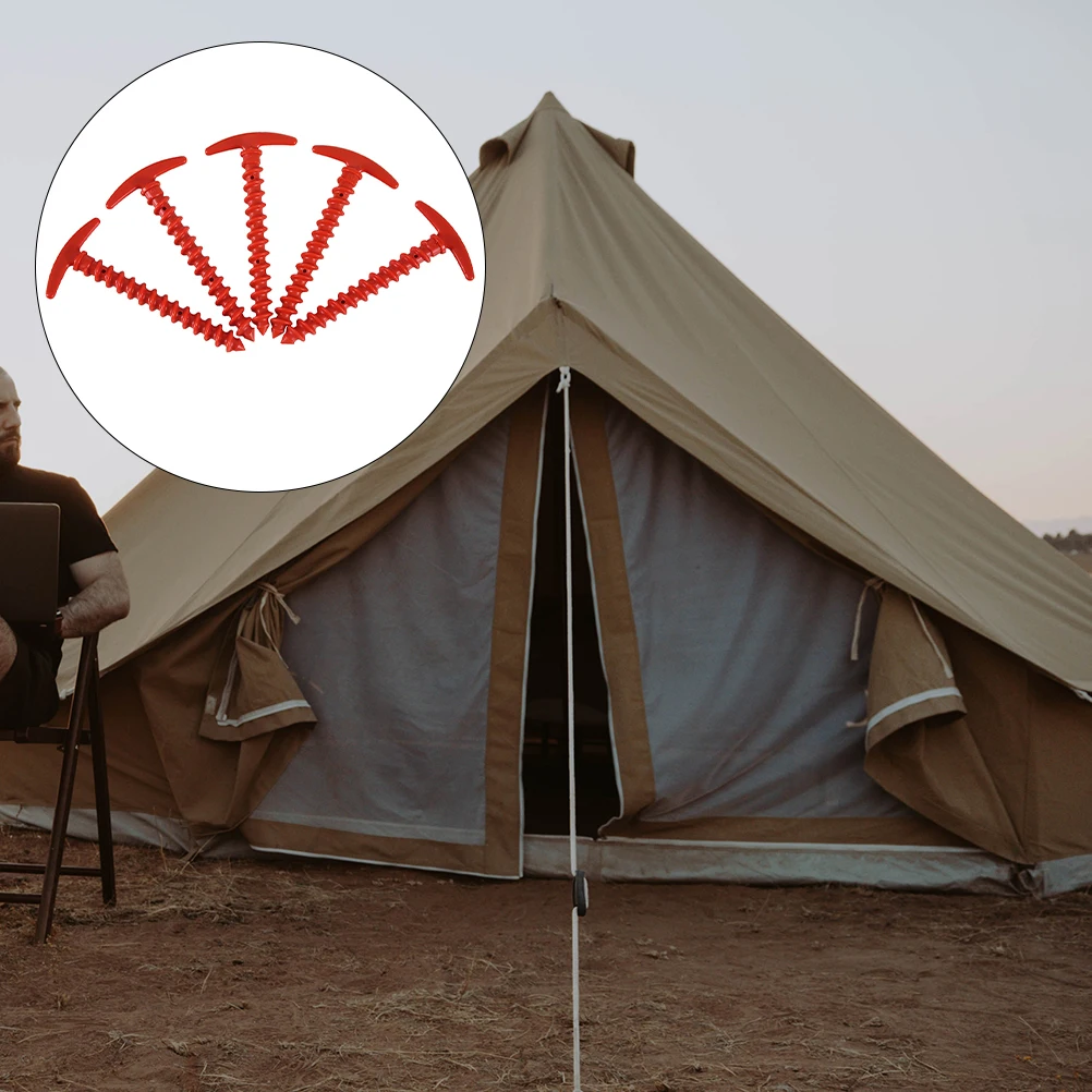 

10Pcs Tent Stakes Spiral Ground Nails High Strength Nylon Stake Camping Supplies