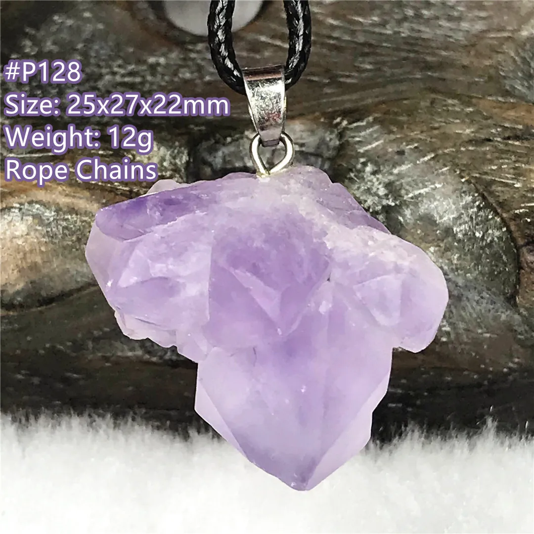 

Подвеска из натурального лавандового аметиста и кварца для женщин и мужчин, подарок для исцеления, красивые хрустальные бусины, камни, вере...
