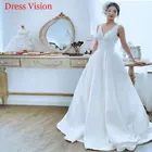 Сексуальное атласное свадебное платье без рукавов с V-образным вырезом, длинное свадебное платье для невесты, платье для невесты, свадебное платье