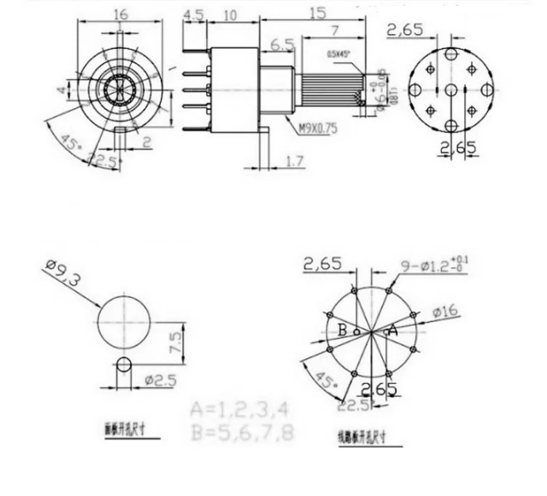 10 шт. RS16 Пластик 16 мм поворотный переключатель диапазонов цепи 2 pole 3 4 позиции 1