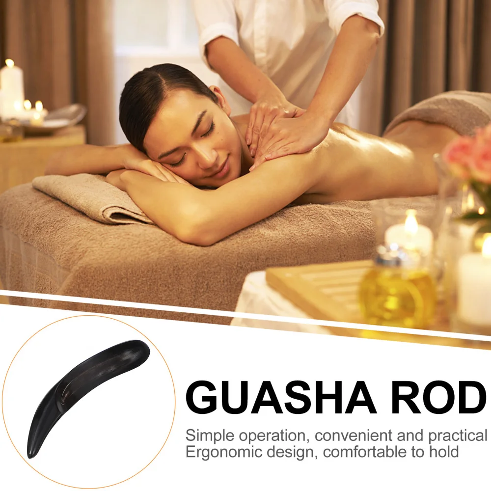 

1Pc Horn Scraping Plate Portable Acupuncture Stick Horn Scraping Tool Massager