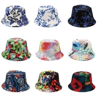 bucket hat vintage print summer hats for women unisex double sided outdoor streetwear hip hop beach caps baseball cap bucket hat